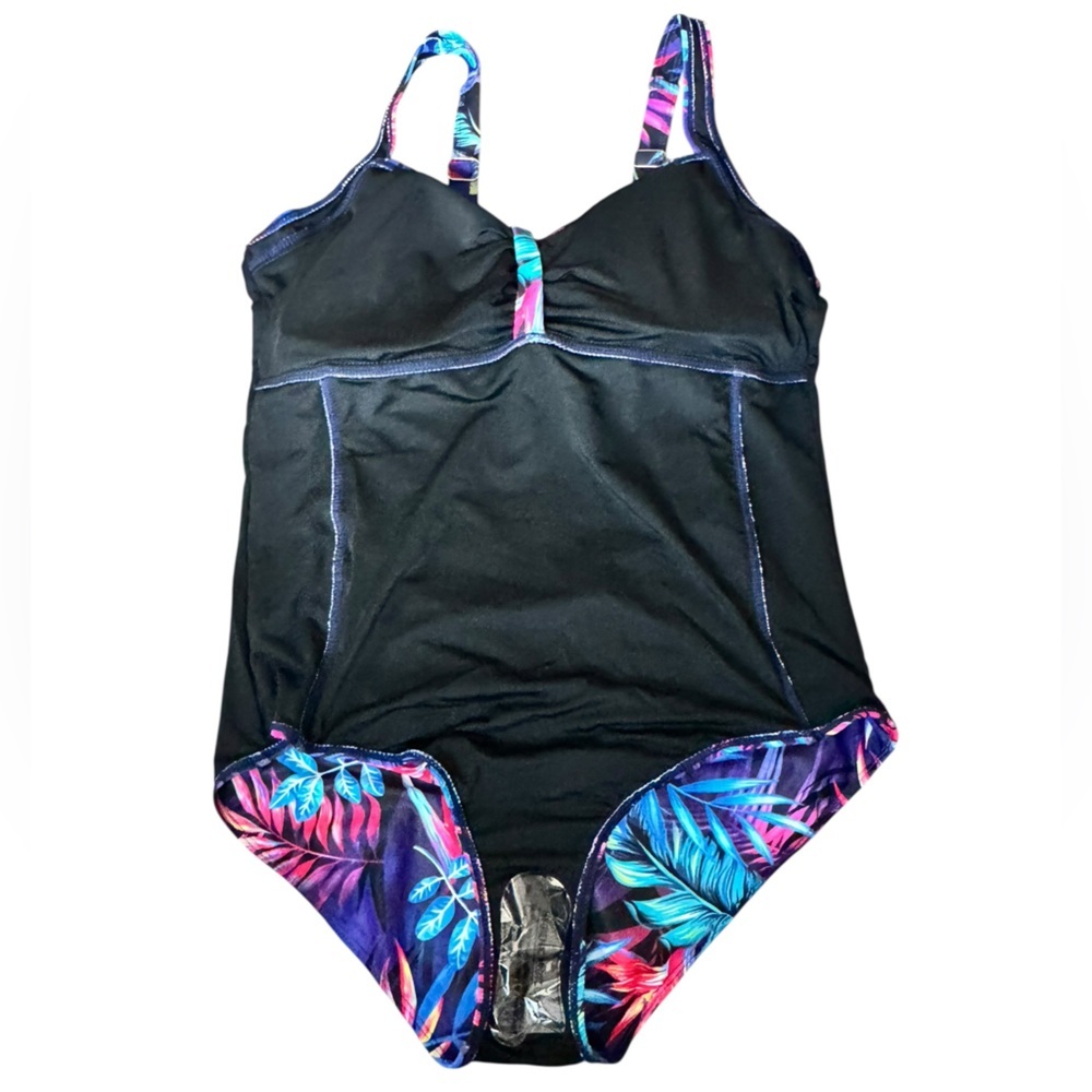 Tempt Me XXL Tropical One-Piece Swimsuit Tummy Control Spring Break Beach B61 - Picture 6 of 8